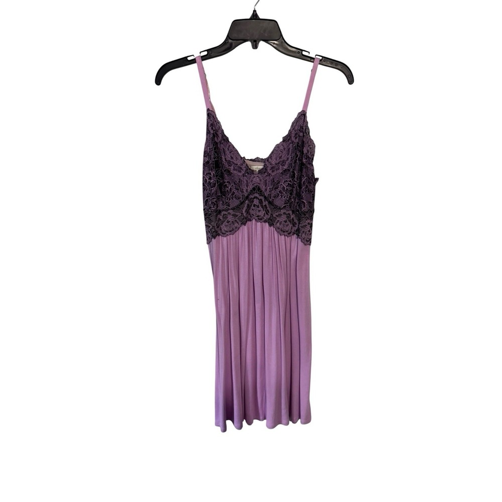 Soma Sleepwear Womens Medium Purple Lace Adjustable Strap Short Length Vintage